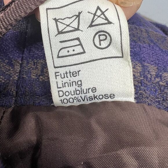 Geiger Austria Vintage Long Pleated Wool Midi Skirt Size 38 Purple Plaid - Picture 13 of 16